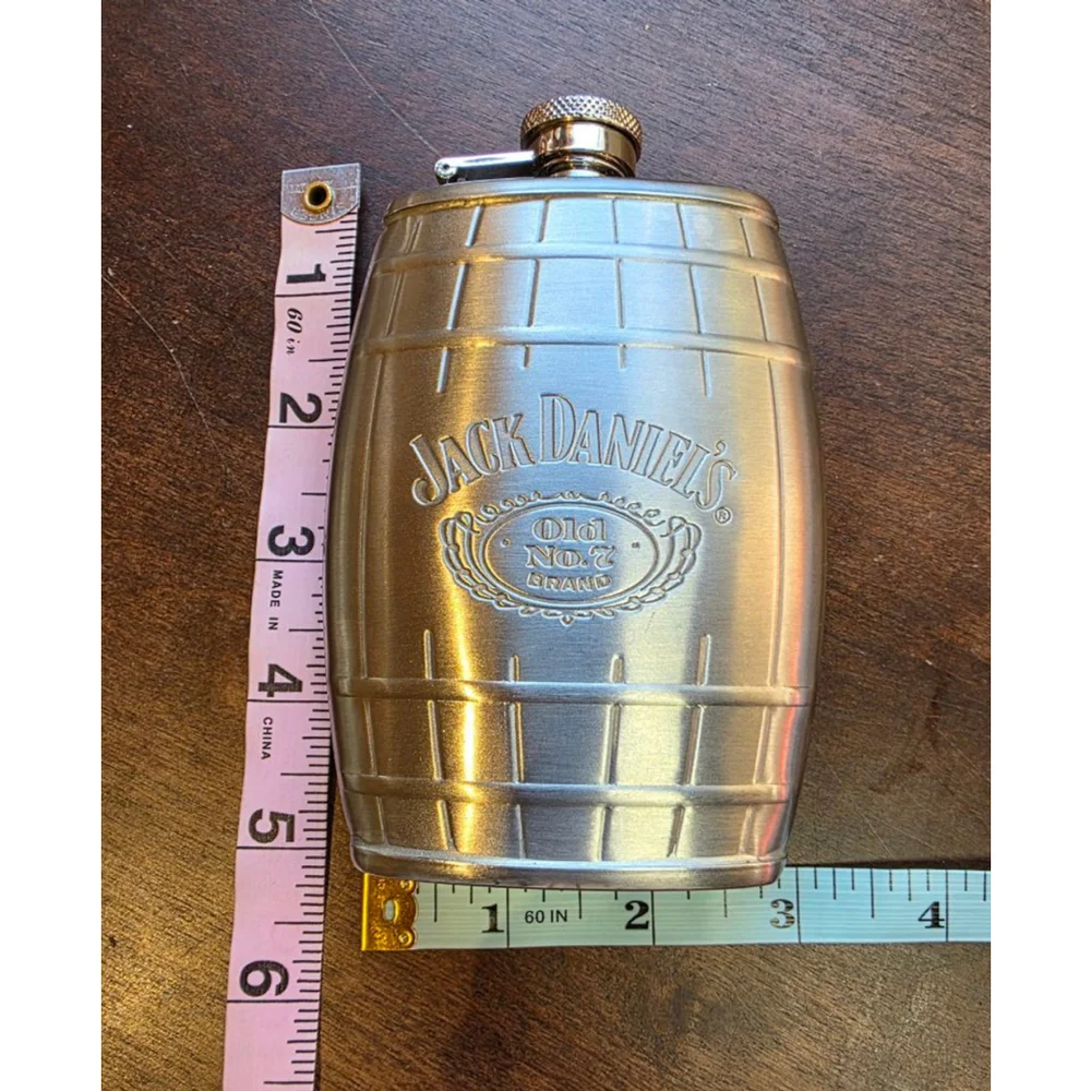 Jack Daniel's Stainless Steel Barrel Flask & Ketel One Cocktail Shaker Set
